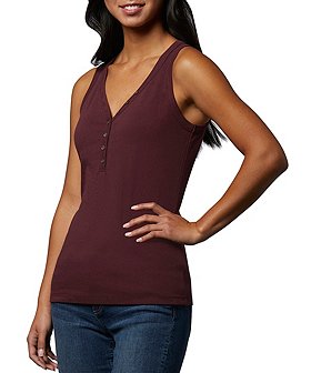 Denver Hayes Women's Fitted Henley Tank Top