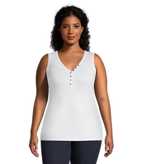 Women's Fitted Henley Tank Top