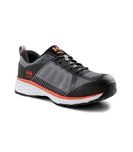 Women's Aluminum Toe Steel Plate Ortholite Athletic Safety Shoes - Grey/Orange