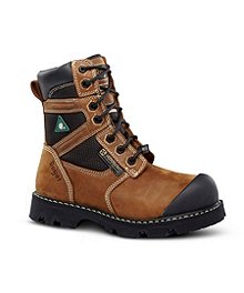 LP Royer Men's 8 Inch Metal Free Composite Toe Composite Plate Work Boots - Brown
