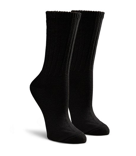 Paquet de 2 paires de mi-chaussettes en coton en tricot côtelé, pour femmes