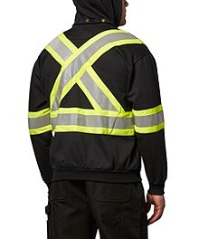 Zip Style Refl Tape Black XS Pioneer V2570470-XS Flame Resistant Heavyweight Safety Hoodie