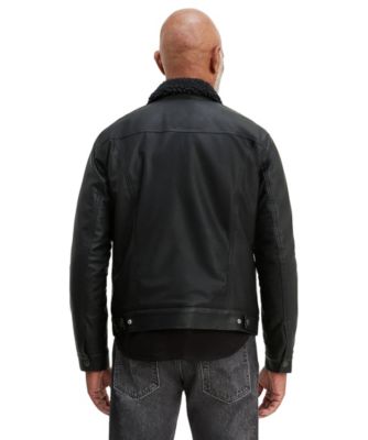 levi's leather sherpa trucker jacket