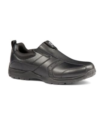 mens black slip on work shoes