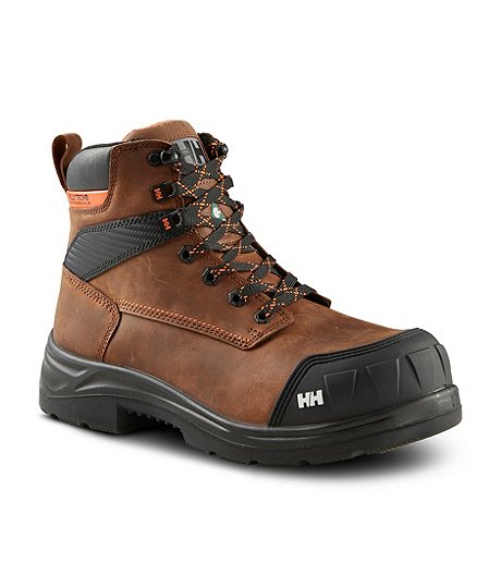 Men's 6 Inch Composite Toe Composite Plate Safety Work Boots - Brown