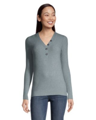 Women's Cozy Henley V-Neck Pullover 