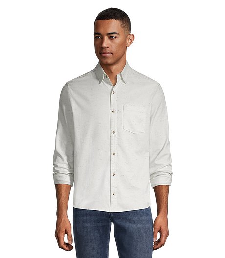 Men's Long Sleeve Nep Shirt - Modern Fit - Untucked Length