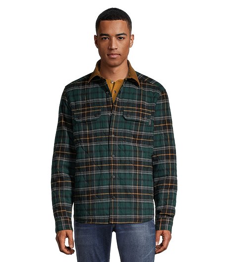 Chemise-veste à carreaux en flanelle doublée de pour hommes - coupe moderne 
