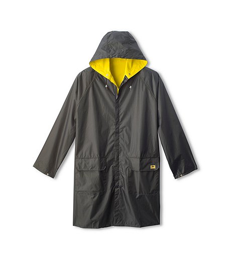 Men's Reversible Three Quarter Length Hooded Rain Parka Jacket
