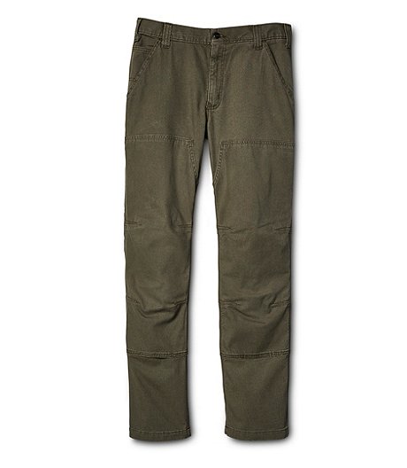 Men's Rugged Flex Relaxed Fit Canvas Double-Front Utility Work Pant ...