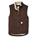 Men's Cotton Wash Duck Sherpa Lined Mockneck Vest - Dark Brown