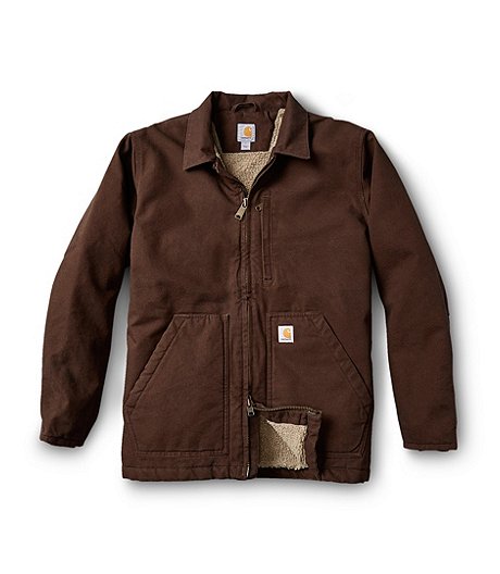 Men's Sherpa Lined Coat -  Dark Brown 