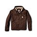 Men's Washed Duck Sherpa Lined Insulated Hooded Jacket - Dark Brown