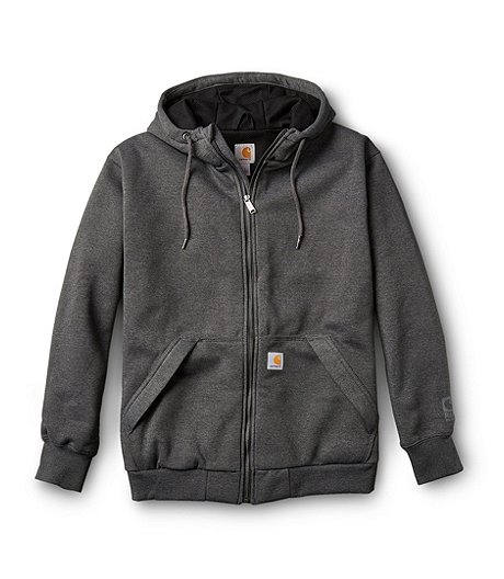 Men's Midweight Thermal Lined Water Repellant Hooded Sweatshirt - Carbon Heather