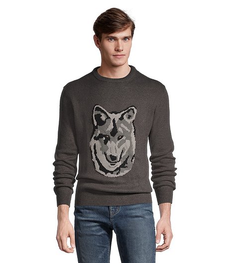 Men's Heritage Wolf Graphic Crew Neck Sweater