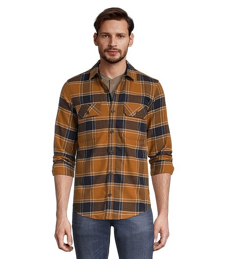 Men's Heritage Modern Fit Long Sleeve Stretch Plaid Flannel Shirt