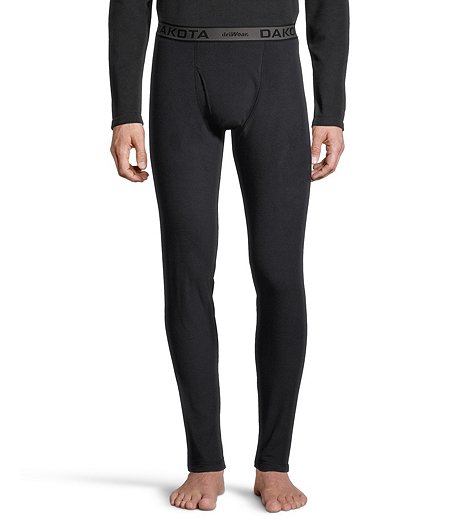 Men's Microfleece Driwear Thermal Pants - Black
