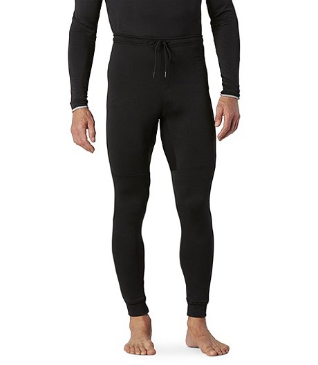 Men's Elastic Stretch Waist with Drawstring T-MAX Heat Grid Tech Fleece Pants - Black