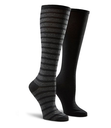 Women's 2 Pack T-Max Stripe Casual Knee Socks