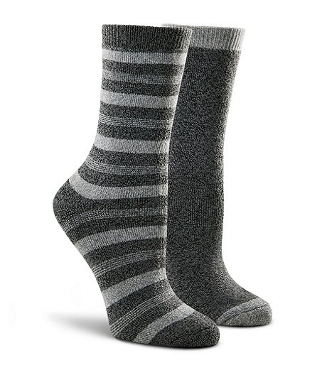 Women's T-Max 2 Pack Outdoor Striped Crew Socks