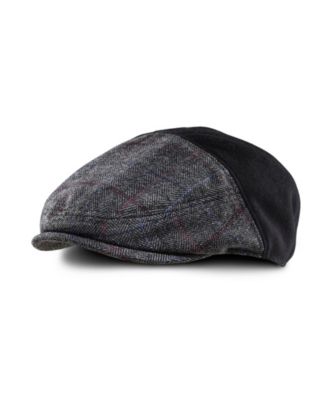 black tweed flat cap