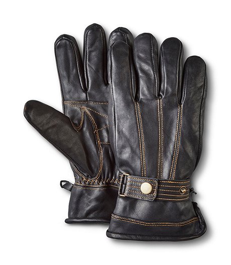 Men's Contrast Stitch Leather Gloves