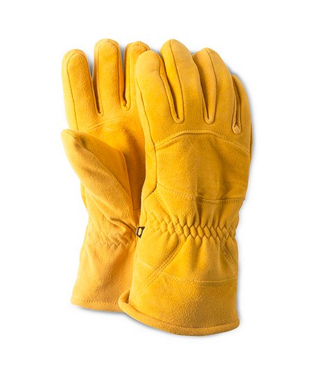 Men's Deerskin Gauntlet Sherpa Lined Gloves