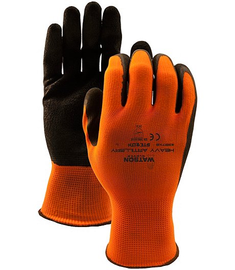 Men's Hi-Vis Polyester Gloves with Crinkle Latex Palm 6 Pack - ONLINE ONLY