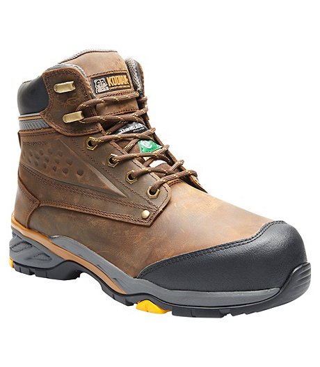 Men's Crusade Mid Composite Toe Composite Plate Waterproof Electric Shock Resistant Safety Hikers Brown - ONLINE ONLY