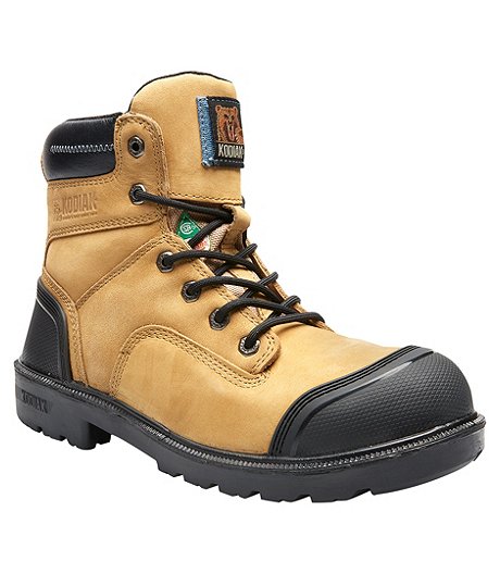 Men's Blue Plus 6 Inch Aluminum Toe Composite Plate Waterproof Work Boots Taupe - ONLINE ONLY