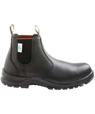 black leather work boots