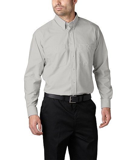 Men's Solid Oxford Cloth Wrinkle Resistant Button Down Long Sleeve Shirt