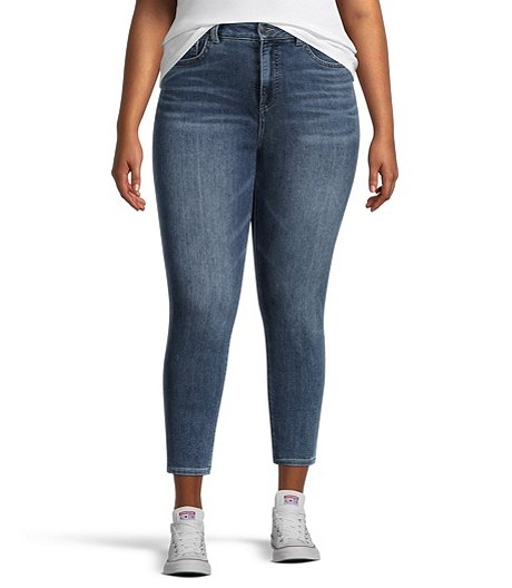 Women's High Rise Skinny Crop Jeans - Dark Indigo
