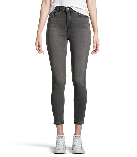 Women's High Rise Skinny Crop Jeans - Grey