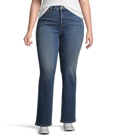 Women's  Slim Fit High Rise Straight Jeans - Medium Indigo