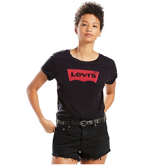 Le t-shirt parfait pour femmes avec graphique chauve-souris de la marque, noir