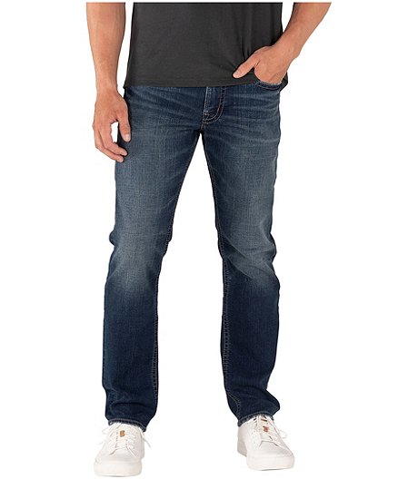 Men's Eddie Mid Rise Relaxed Fit Tapered Dark Wash Jeans