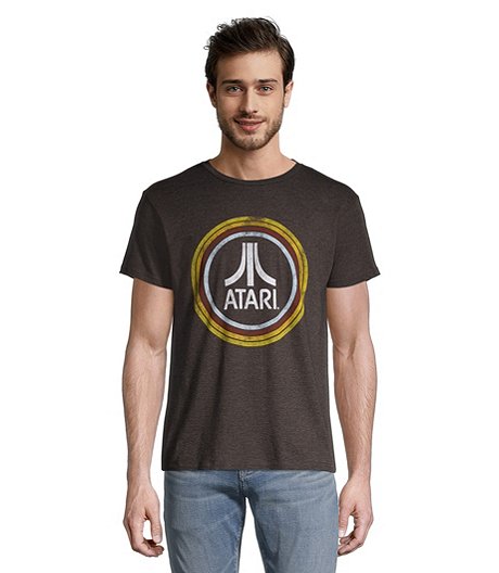 Men's Atari Retro Graphic T Shirt - Charcoal Heather