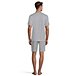 Men's Stripe Jersey Crew Neck Short Sleeve T Shirt and Elastic Waist Stretch with Drawstring Shorts 2 in 1 Combo