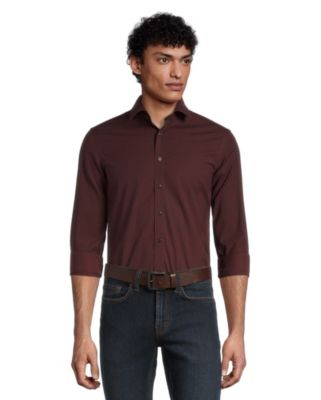 maroon dress shirt outfit