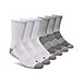 Men's 6 Pack Moisture Guard Crew Sport Socks - White Grey