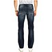 Men's Driven Mid Rise Relaxed Fit Straight  Stretch Jeans - Dark Wash