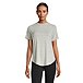 Women's Copper Yarn Semi-Fitted Crewneck T Shirt with Curved Hem