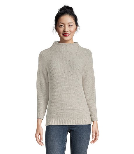 Women's Semi Fit Cotton Funnelneck Sweater