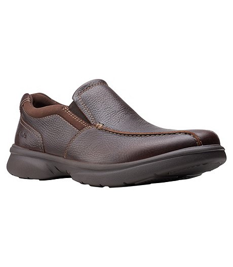 Men's Bradley Step Leather Ortholite Slip On Wide Shoes - Brown