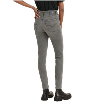 gray high rise skinny jeans