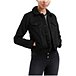 Veste camionneur en jean original avec doublure en sherpa pour femmes, noir sur noir