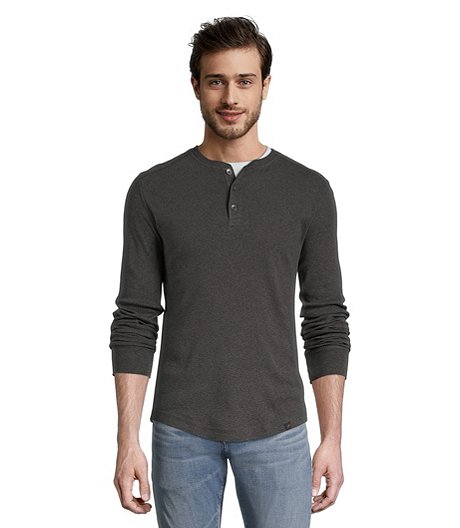 Men's Long Sleeve Slub Henley Shirt