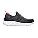 Women's Relaxed Fit D'Lux Walker Quick Upgrade Stretch Knit Slip On Shoes - Black/White