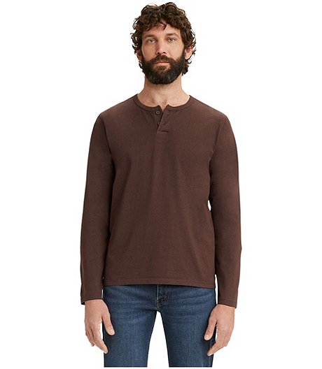 Men's Long Sleeve Jersey Henley Shirt